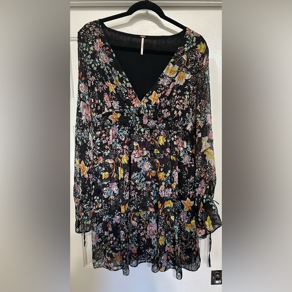 Free People floral ruffled mini dress